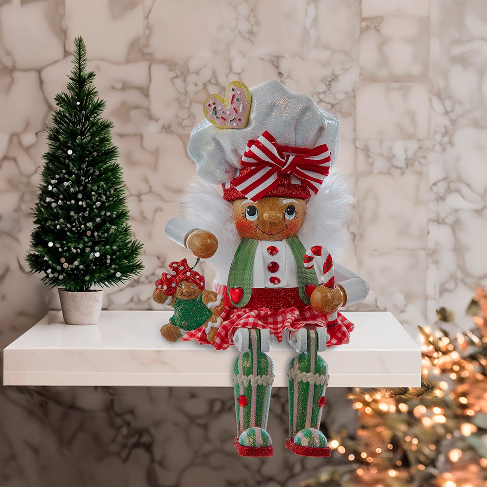 Kurt Adler 11-Inch Hollywood Nutcracker Gingerbread Baker Girl Shelf Sitter Nutcracker